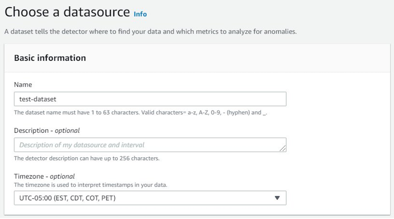 lookout for metrics choose a datasource page