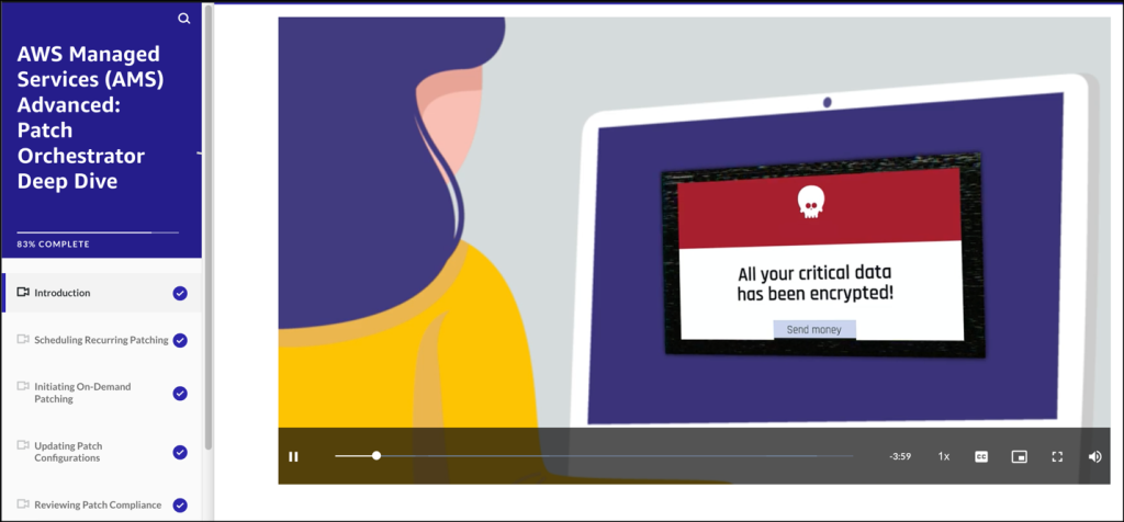 screenshot of AWS Patch Orchestrator Deep Dive course