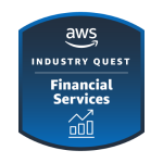 Image of digital badge players receive once they complete AWS Industry Quest: Financial Services