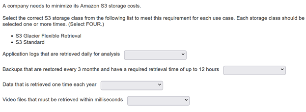 Screenshot of a sample matching style question