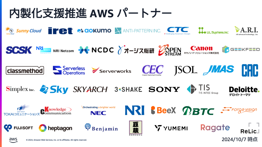 2024年10月内製化支援推進 AWS パートナー