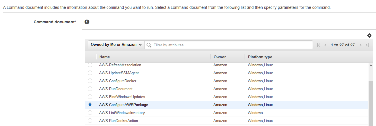 AWS-ConfigureAwsPackage to install VSS components