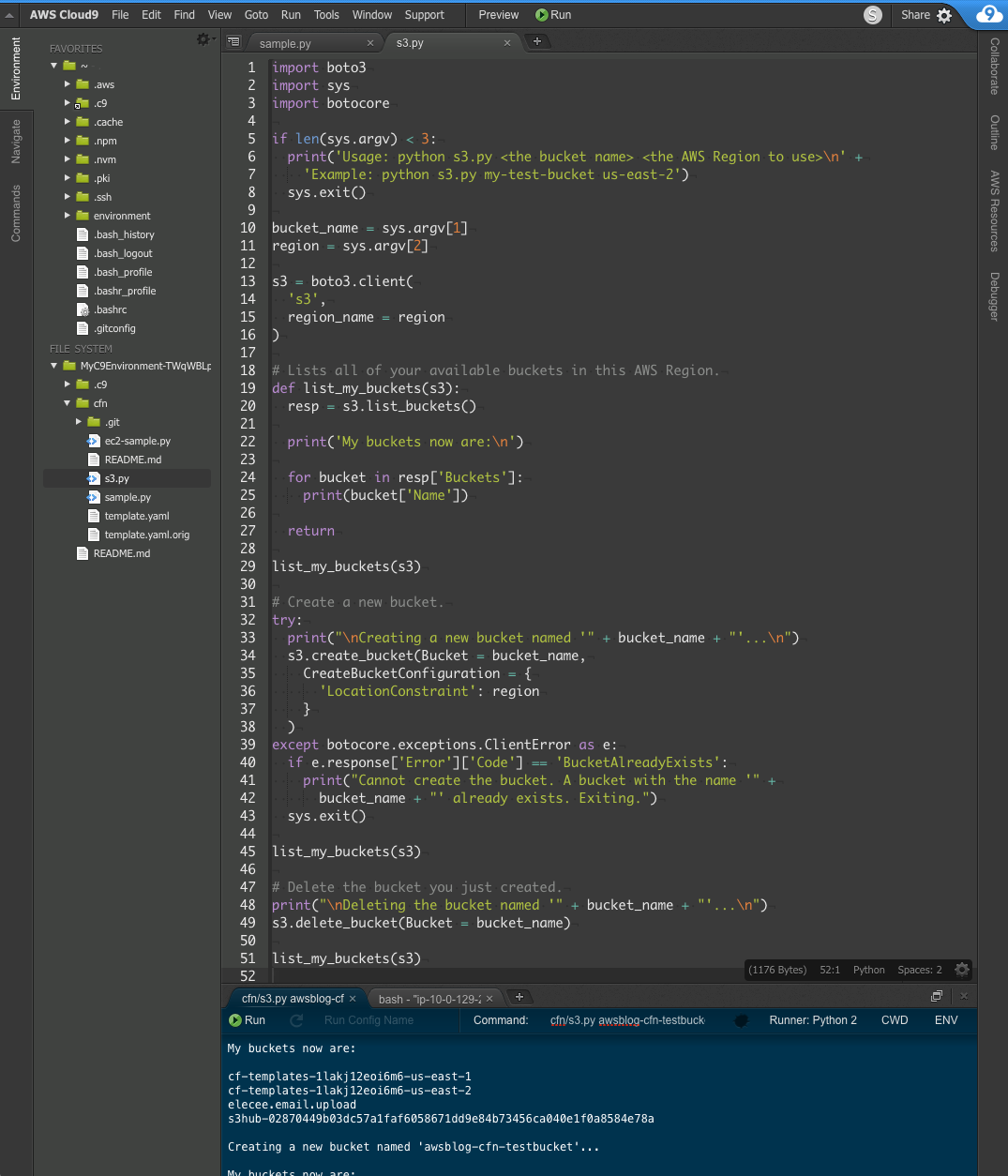 Using Aws Cloud9 Aws Codecommit And Troposphere To Author Aws Cloudformation Templates Aws Management Governance Blog