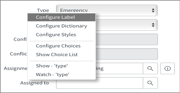 show choice list