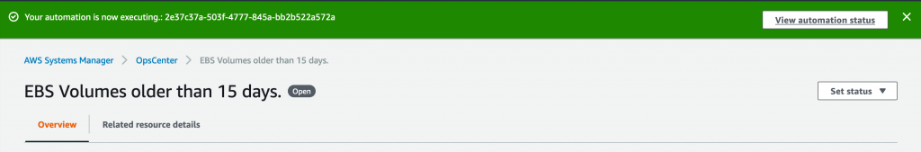 Example of running automation on an EBS volume