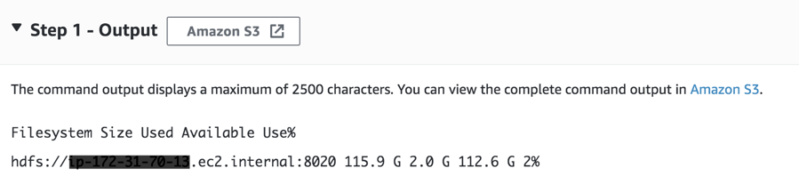 Hadoop Command Output