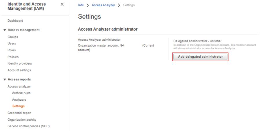 IAM Access Analyzer delegation