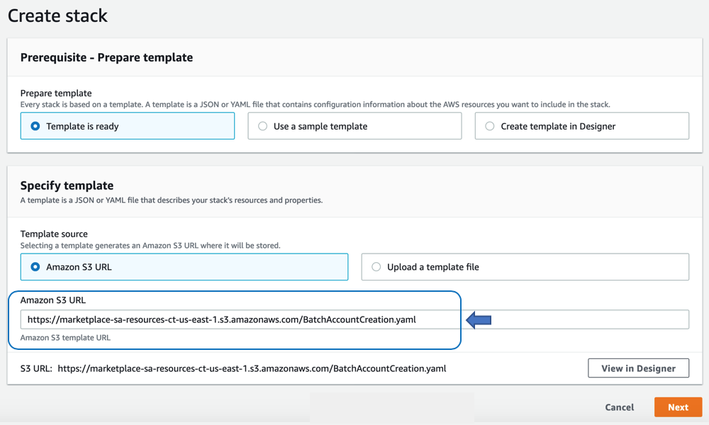 Launch CloudFormation stack - Step-1 - Create stack