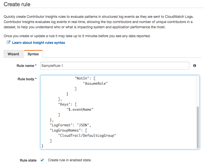 Rule body text box where the user needs to copy-paste the JSON text