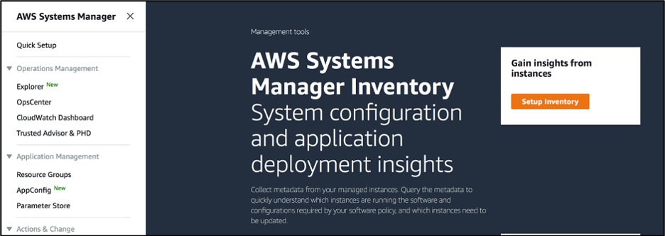 Click on "Setup Inventory" to start inventory configuration