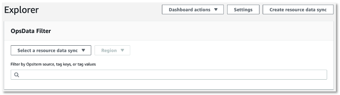 Create resource DataSync for OpsData filter