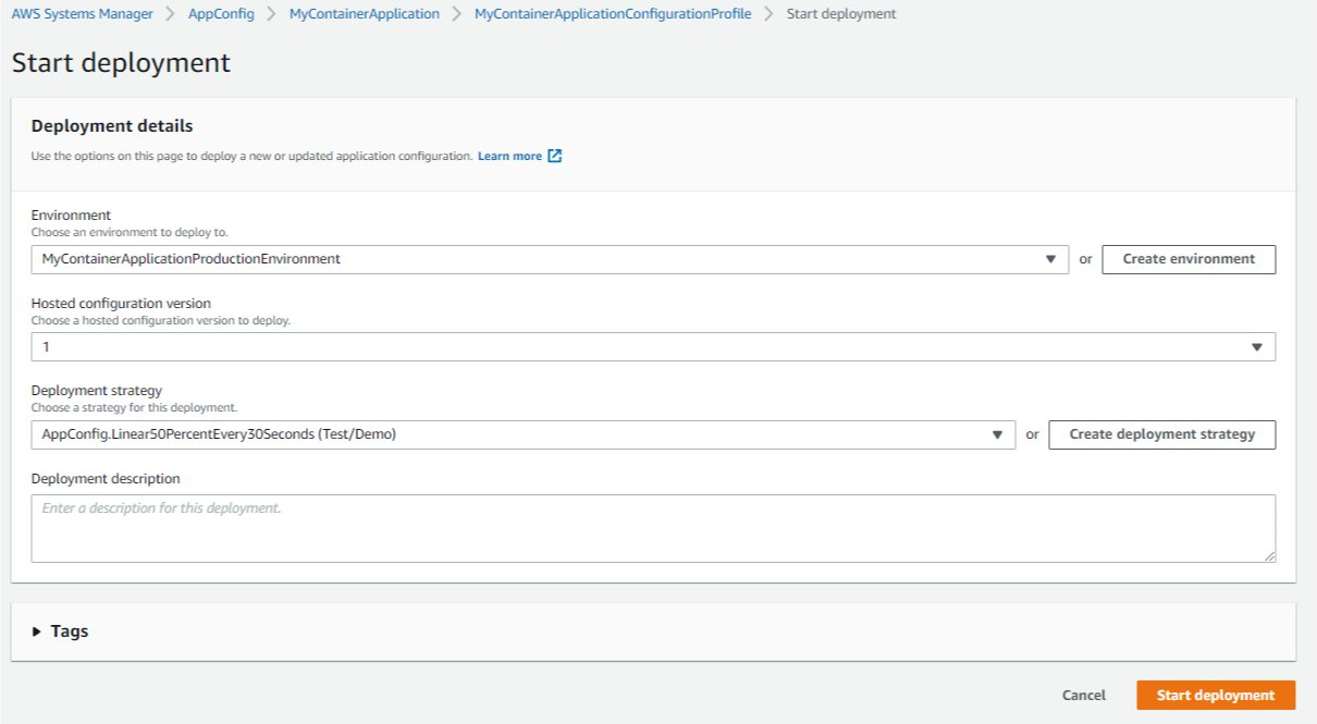 Start deployment provides boxes for entering the environment to deploy to, hosted configuration version, deployment strategy, and an optional deployment description