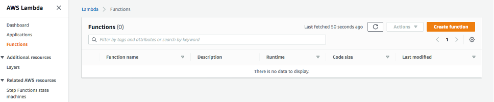 Creating a Lambda function by using Lambda console