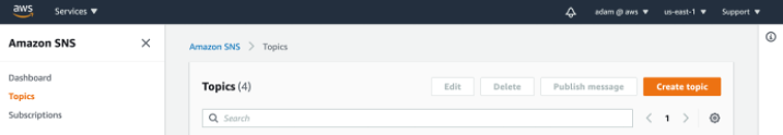 Create an Amazon SNS topic