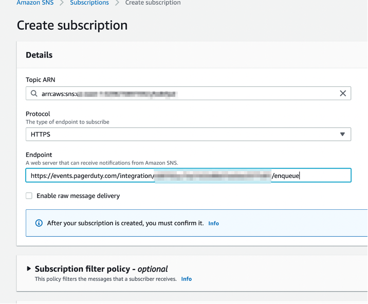 Input details of the subscription