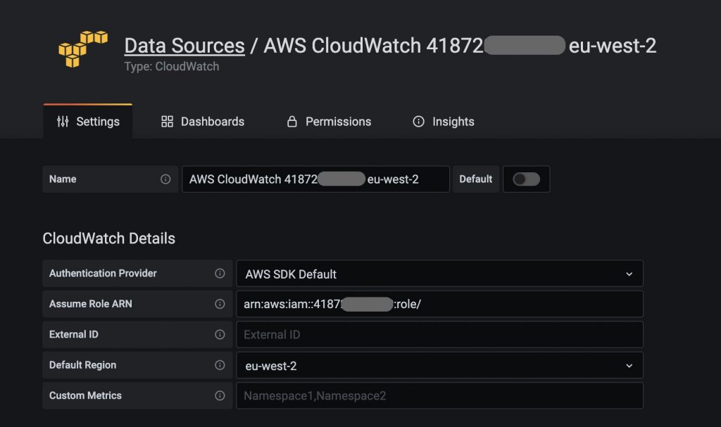 Provisioning a datasource