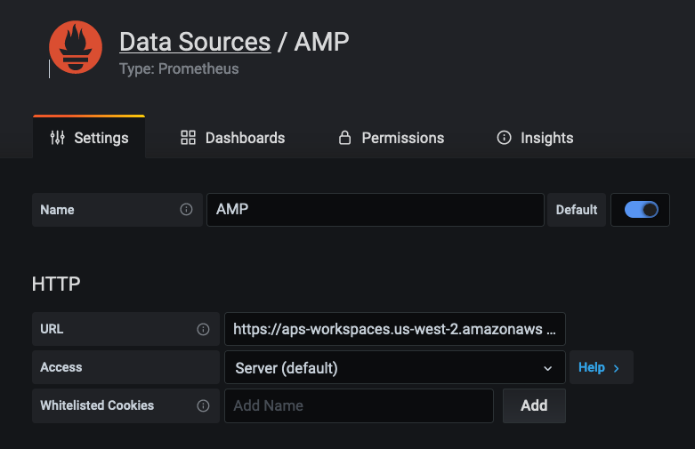 Connecting to AMP datasource manually