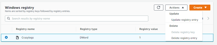 In Windows registry, the registry value of Crazylogs is set to 1