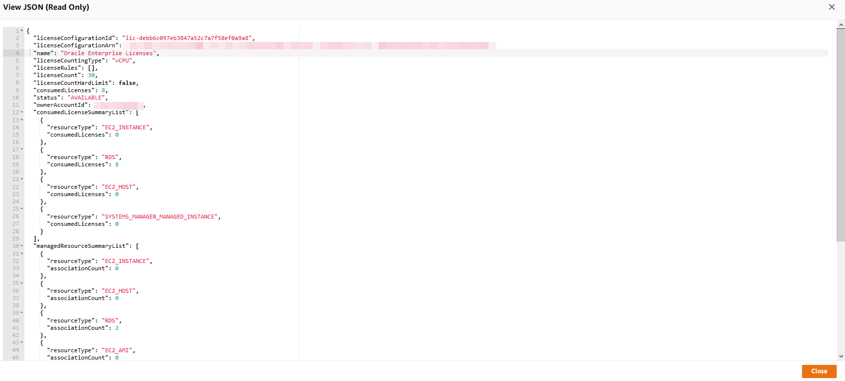 Evidence description in JSON.