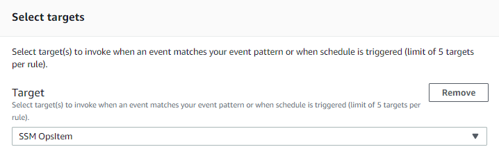 The fields for the EventBridge rule are set as described in the post.