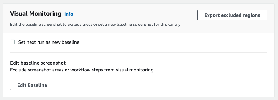 Visual Monitoring section on the Canary edit wizard.