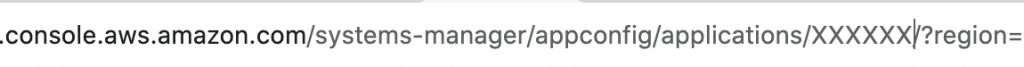 .console.aws.amazon.com/systems-manager/appconfig/applications/XXXXXX/?region=
