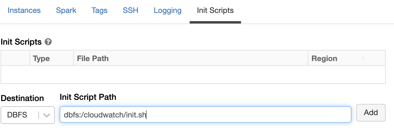 The DBFS path location for the cluster initialization script.