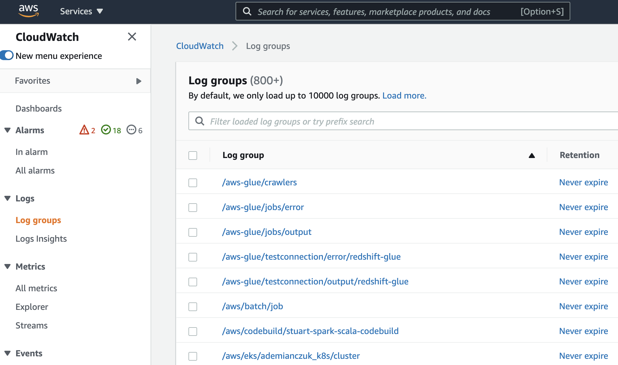 Create a log group using CloudWatch 