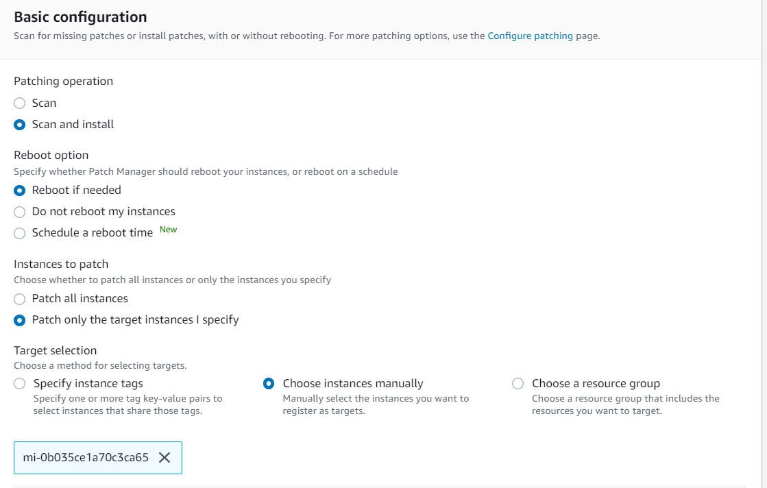 Figure 7. Systems Manager Patch Manager enables patch automation on the Azure VM