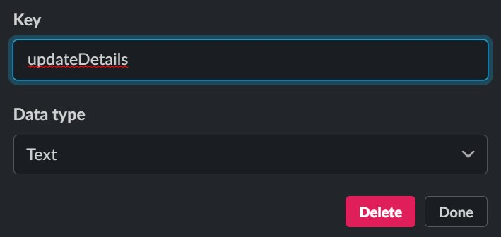 Screenshot from Slack depicting the creation of a caseUrl variable