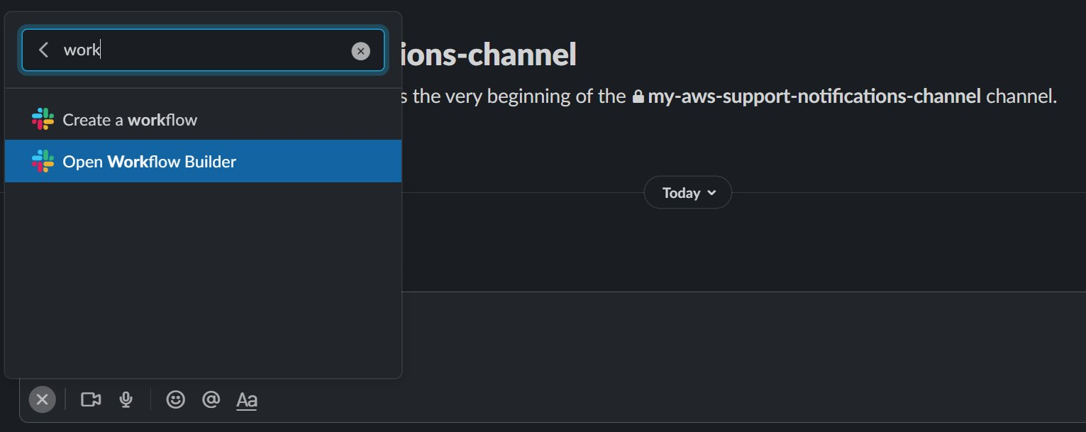 Screenshot from Slack depicting how to open the workflow builder.