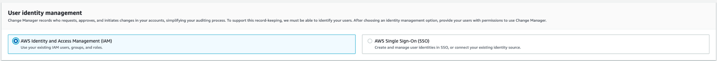 Select IAM for user identity management.