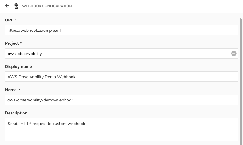 Webhook configuration for alerts in Nobl9 console