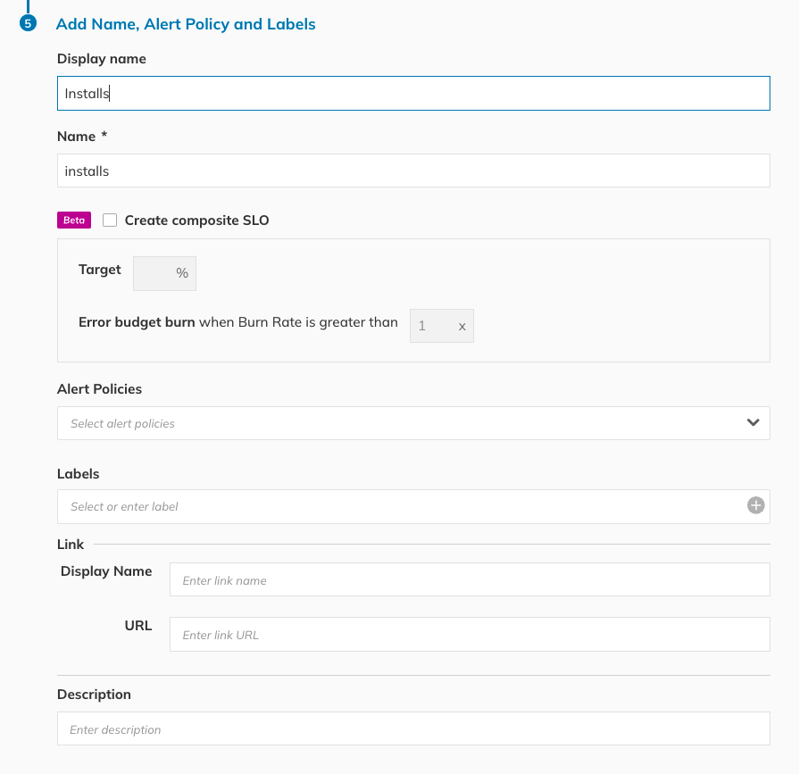 SLO configuration in Nobl9 console