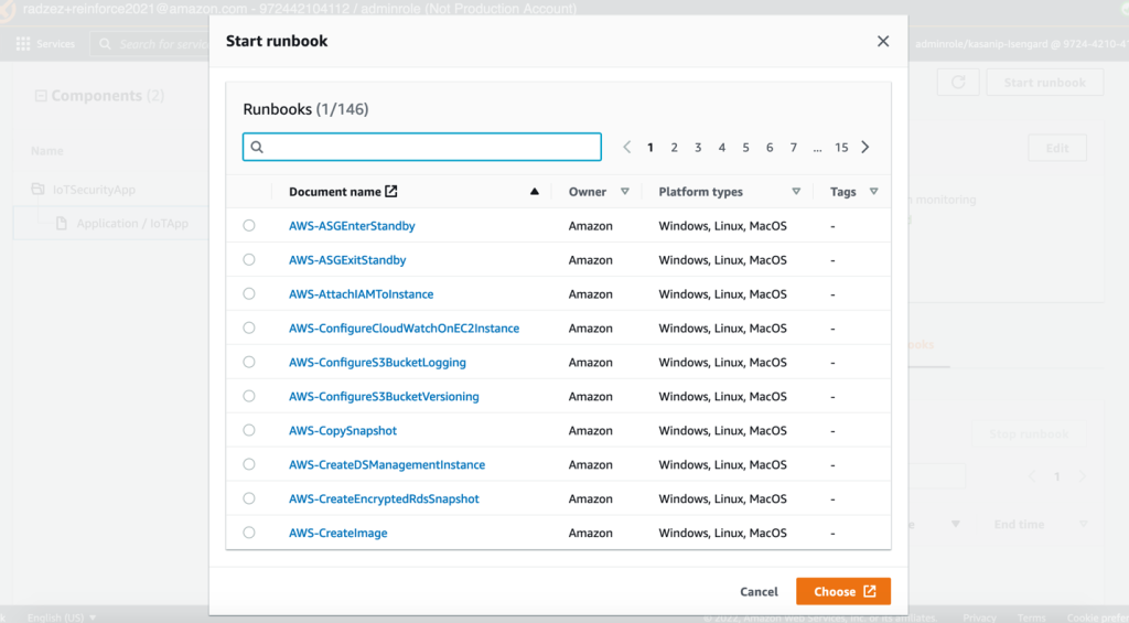 Figure 15: runbook for custom application resources