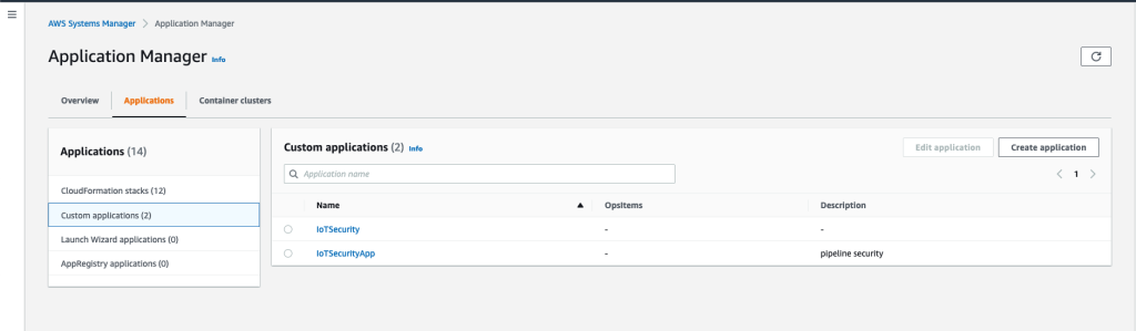 Figure 5: Custom applications dashboard