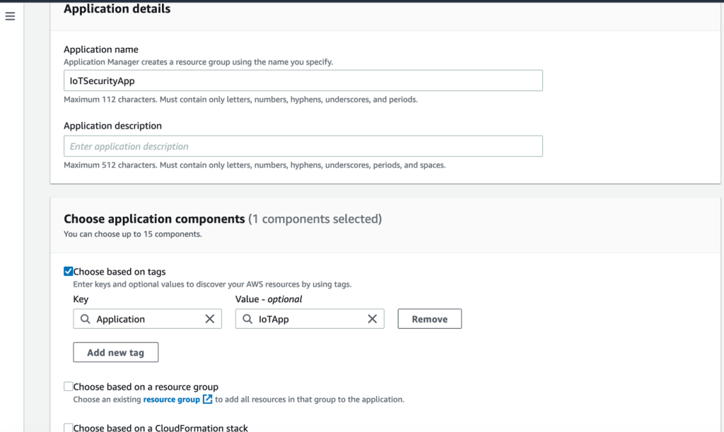 Figure 6: Add a custom application based on tags