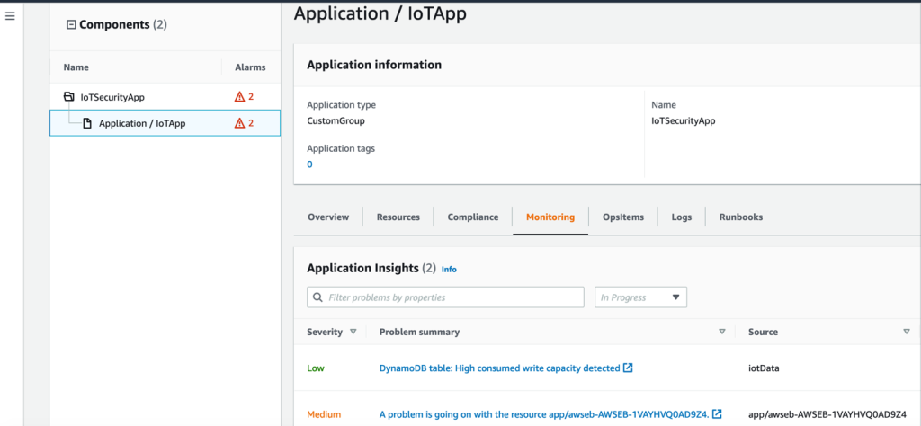 Figure 9: Custom application with application insights 