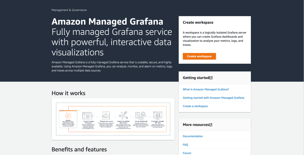 Figure 2: Amazon Managed Grafana getting started screen