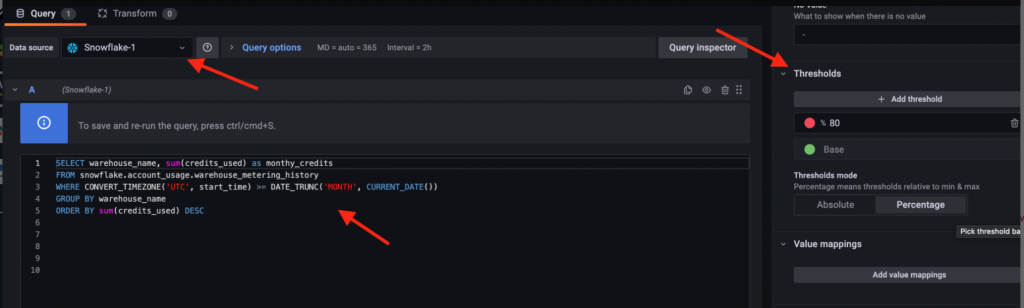 Figure 6: Query interface inside Amazon Managed Grafana 