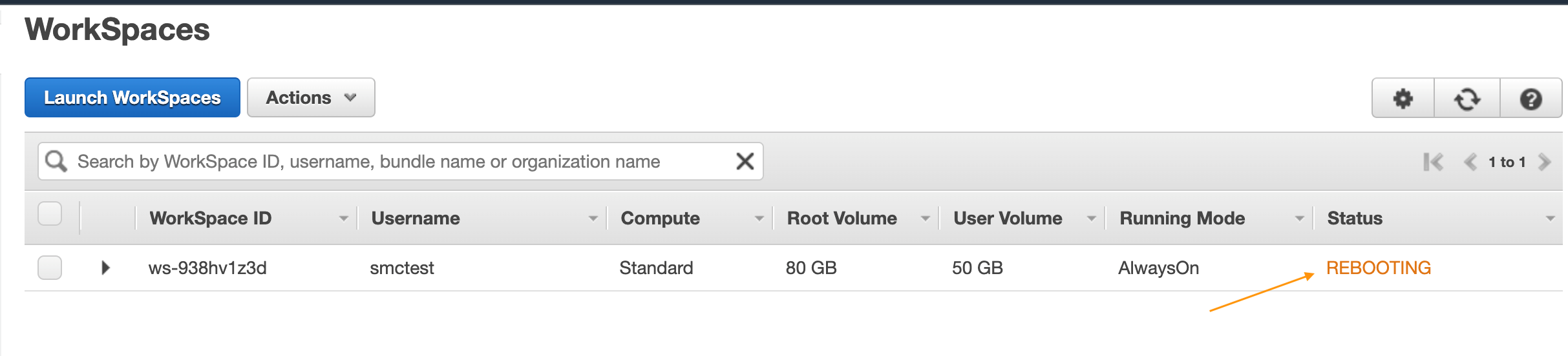 Fig 1.14: Rebooting Status based on Automation Document request from ServiceNow