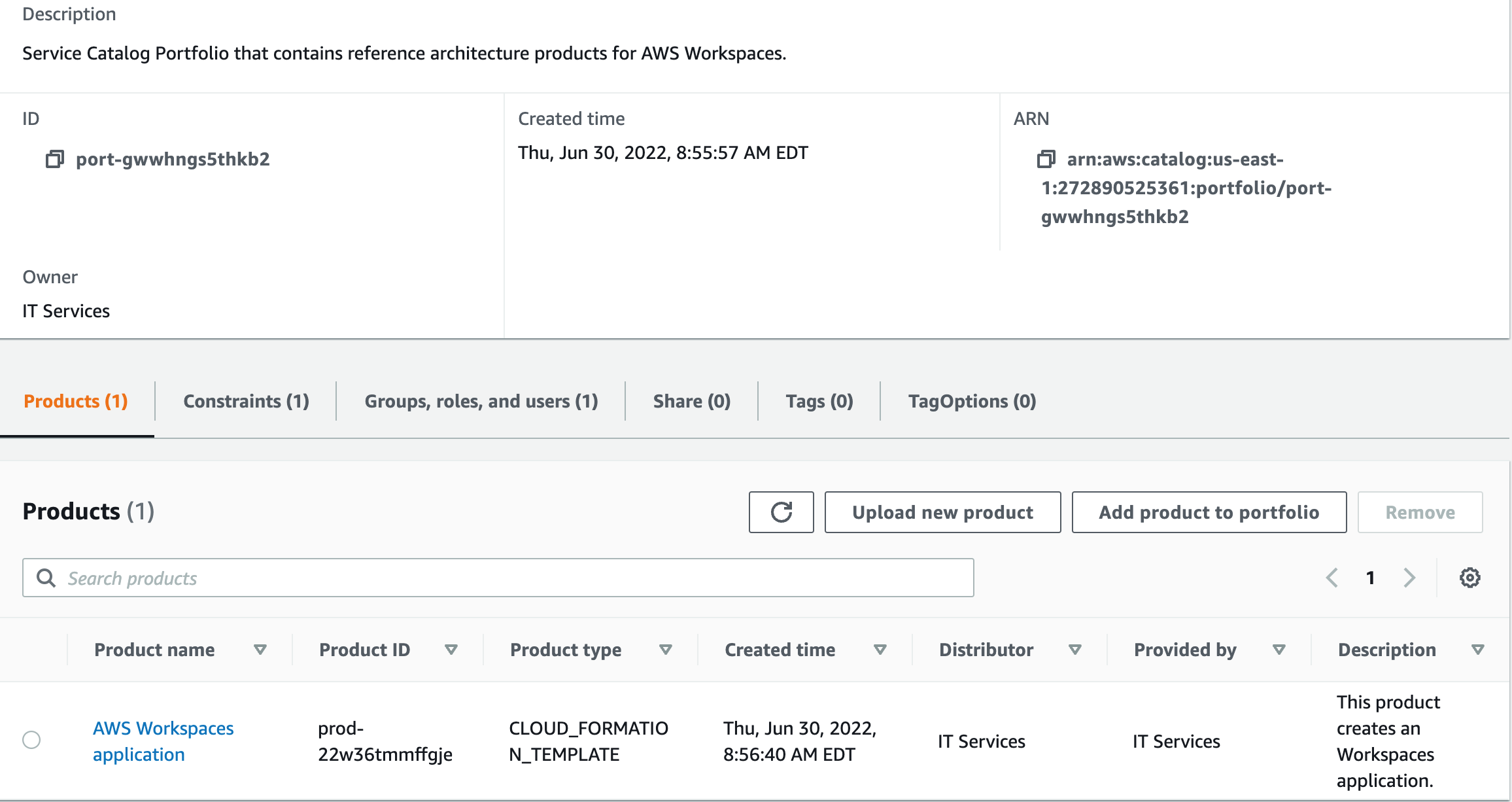 Fig 1.2: Grant users’ access to deployed AWS Service Catalog Portfolio