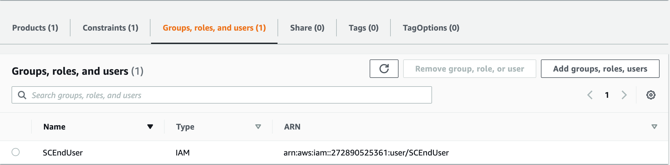 Fig 1.3: Confirmation of granted IAM User in specific Portfolio