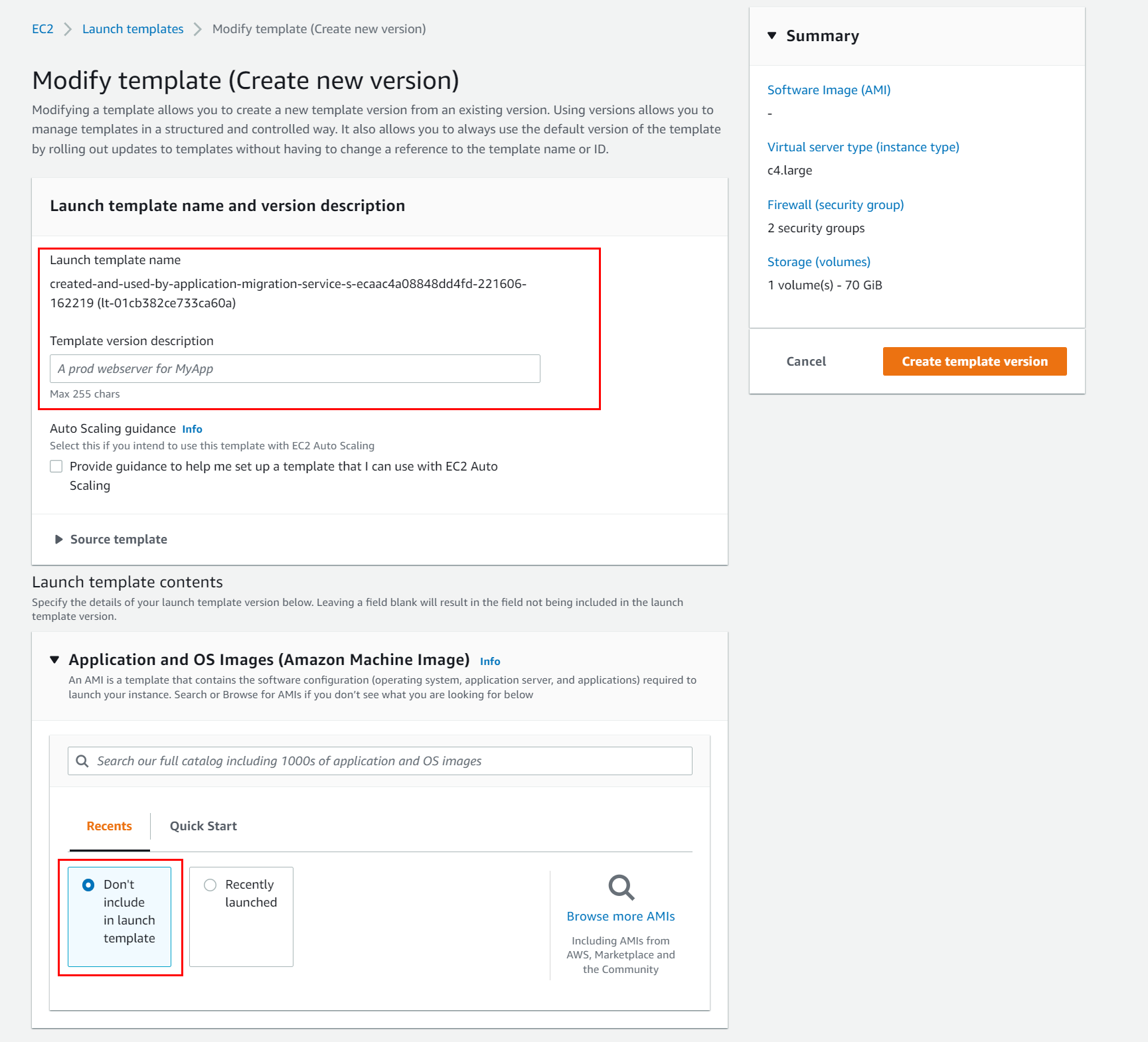 Configure EC2 Launch Template