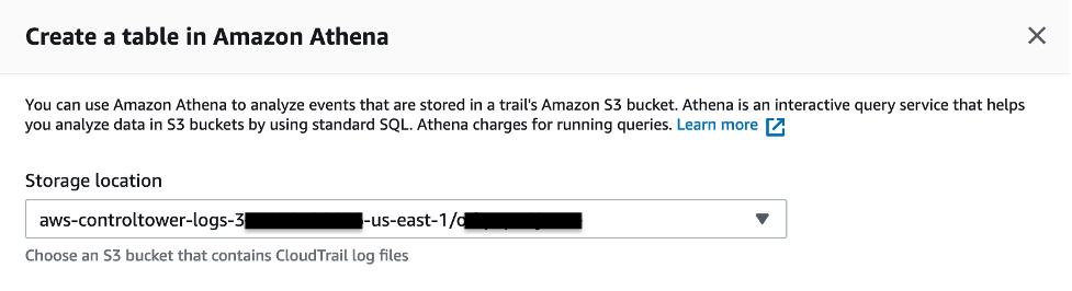 In this screenshot, you will see create a Athena table by entering the S3 location of the logs