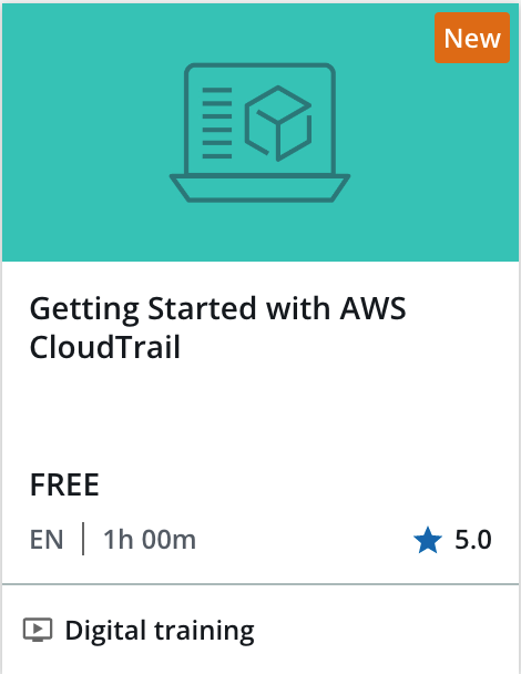 Getting Started with AWS CloudTrail free course enrollment icon