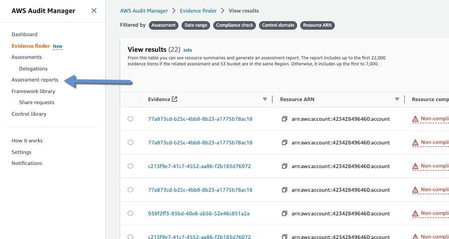 Image shows the 'Assessment reports' link in the left side navigation.