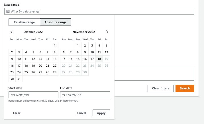 Select an absolute start date and end date and select 'appy'