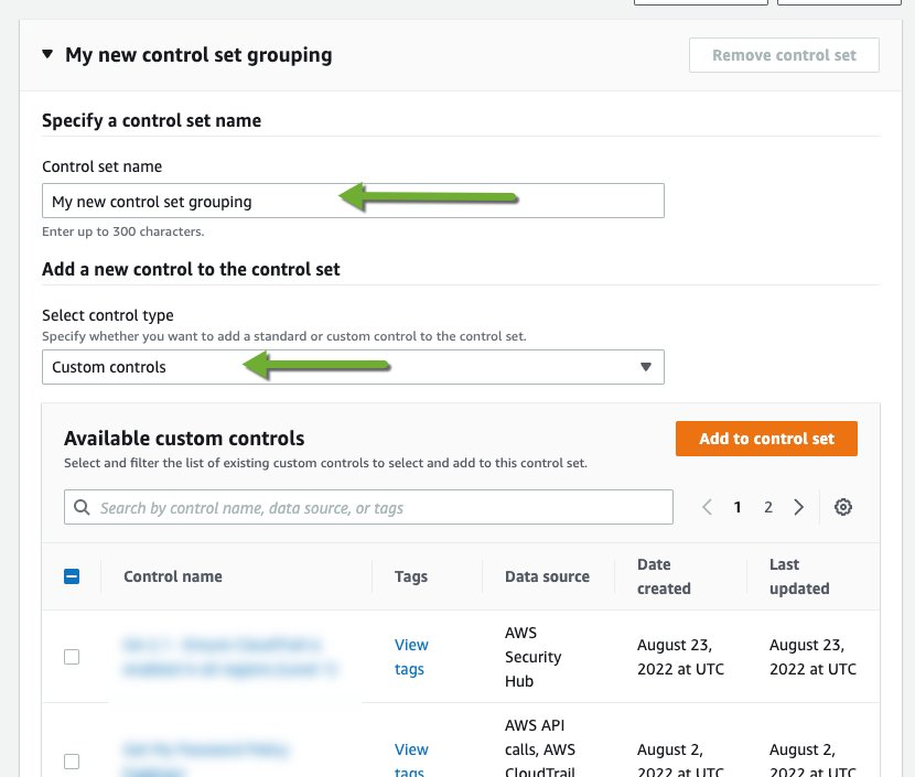 Figure 6. Define custom control set details