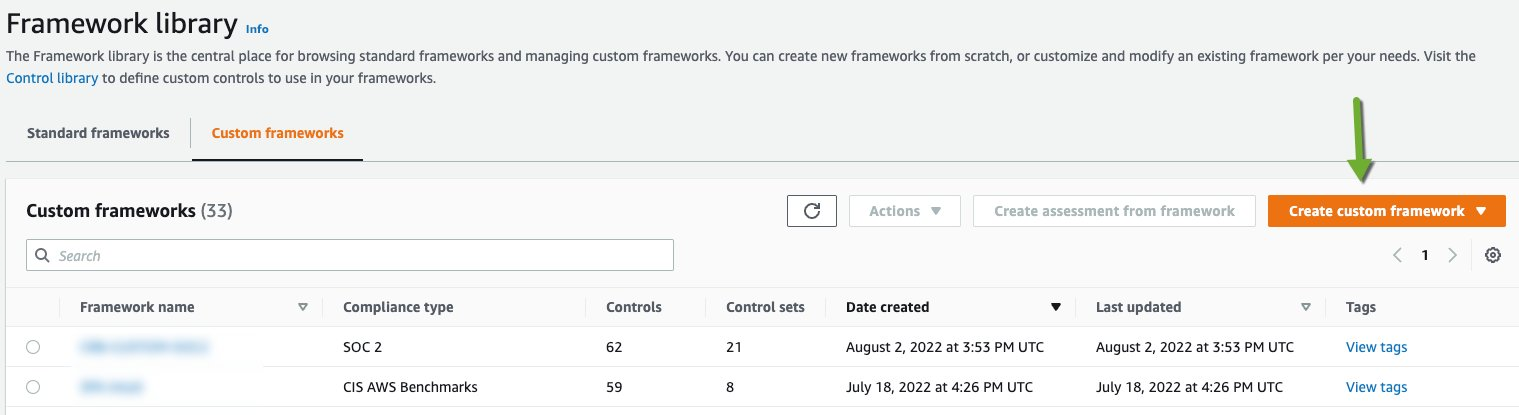 Figure 5. Create custom framework